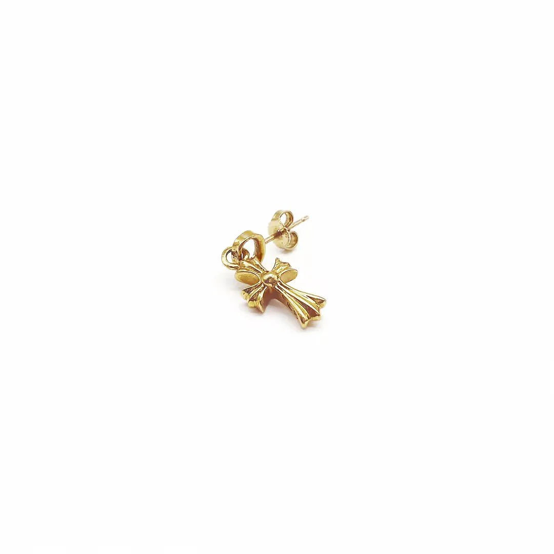 Golden cross earrings