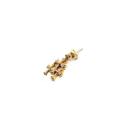 Golden triple cross earrings