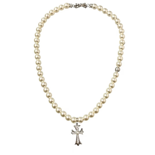 Mikimoto Pearl Cross Necklace