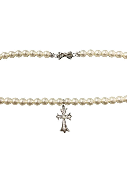 Mikimoto Pearl Cross Necklace