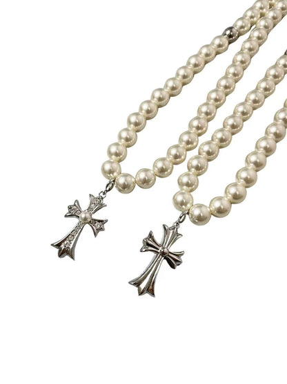 Mikimoto Pearl Cross Necklace
