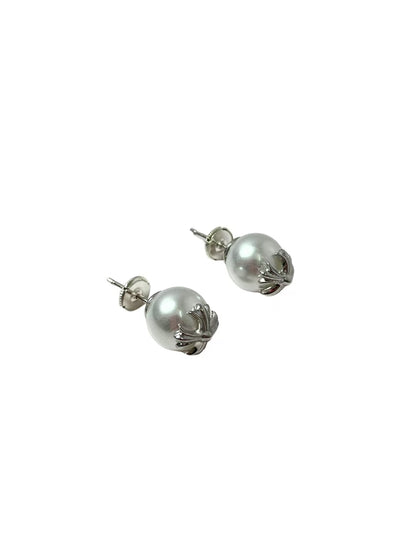 Pearl Cross Earrings