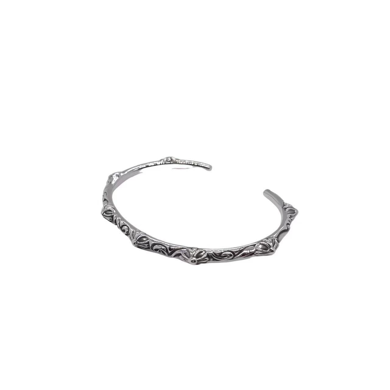 Cross Engraved Bangle Bracelet